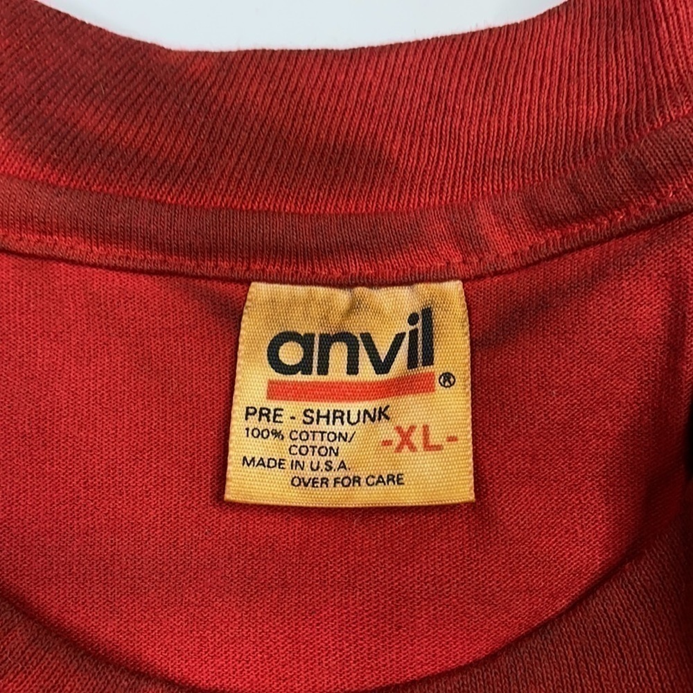 Vintage Anvil Giraffe Red Graphic Print Tshirt XL - Picture 9 of 10